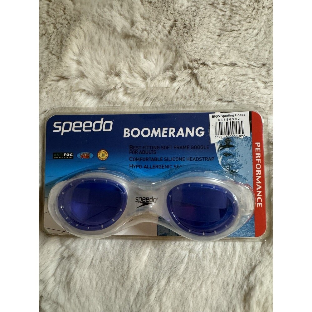 Speedo ADULT BOOMERANG GOGGLES 1 pair Performance New Anti fog
